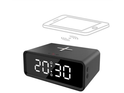 Budík Solight s bezdrôtovou nabíjačkou Qi