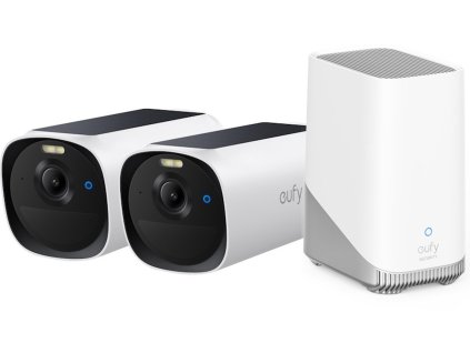 Vonkajšia kamera so solárnym nabíjaním Anker eufy E40 (sada 2 + jednotka HomeBase 3), 2K biela
