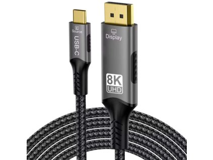 Kábel PremiumCord USB-C na DisplayPort DP1.4 8K@60Hz a 4k@120Hz 2 m