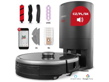 Concept VR3520n Robotický vysávač s mopom 3v1 REAL FORCE Laser Complete Clean Care UVC