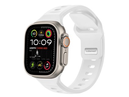 Prémiový silikónový náramok Cubenest WHITE (42-49 mm)