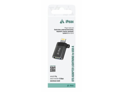 iPEAX ADAPTÉR OTG LIGHTNING / USB-A (samice) ČERNÝ