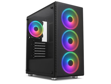 1stCOOL MiddleTower RAINBOW 4, 4xRGB fan, 650W 88+