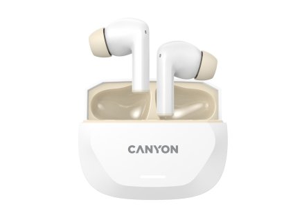 Bezdrátová stereo sluchátka True wireless Hexagon 7, bílo/béžová