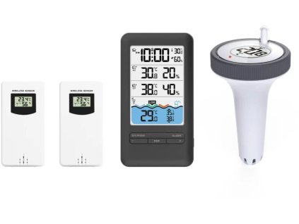 Inteligentný snímač teploty bazéna Immax NEO LITE + 2x vnútorný snímač teploty a vlhkosti