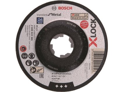 BOSCH Hrubovací kotouč PRO Metal, 115 × 6 × 22,23 mm, X-Lock (2.608.619.365)