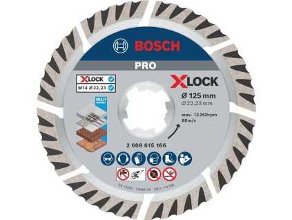 BOSCH Diamantový kotouč PRO Multi Material X-Lock, 125 × 22,23 mm, 22,23 mm (2.608.615.166)