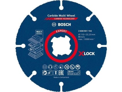 BOSCH Víceúčelové řezné kotouče EXPERT Carbide Multi Wheel X-LOCK 115 mm, 22,23 mm (2.608.901.192)
