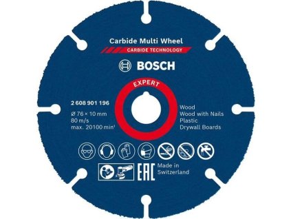 BOSCH Víceúčelový řezný kotouč EXPERT Carbide Multi Wheel 76 mm, 10 mm (2.608.901.196)