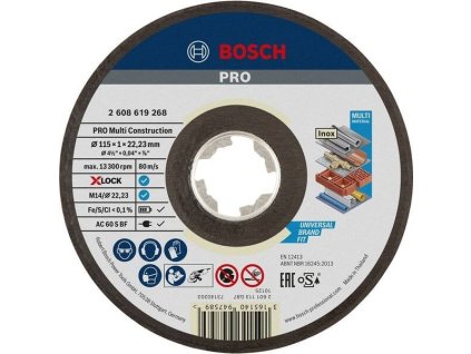 BOSCH Řezací kotouč PRO Multi Material X-Lock, 115 × 1 × 22,23 mm (2.608.619.268)