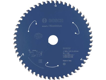 BOSCH Pilový kotouč Expert for Aluminium pro akumulátorové pily 165×1,8/1,3×20 T54 (2.608.644.539