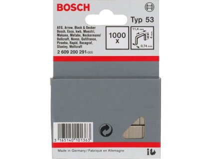 BOSCH Sponky do sponkovačky z tenkého drátu, typ 53 (2.609.200.291)