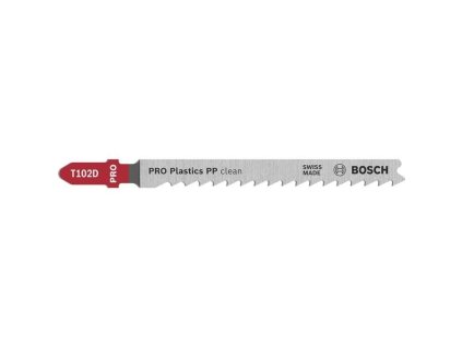 BOSCH Pilový plátek pro přímočaré pily PRO Plastics PP clean T102D, 100 mm, 2 ks (2.608.665.239)