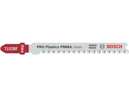BOSCH Pilový plátek pro přímočaré pily PRO Plastics PMMA clean T102BF 92 mm, 2 ks (2.608.655.102)