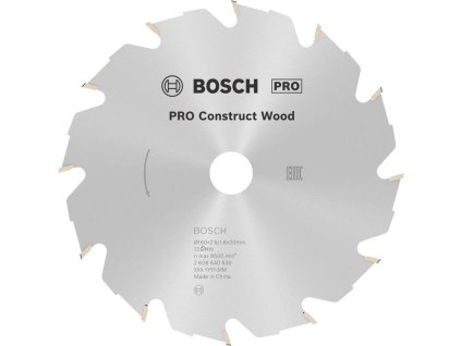 BOSCH Pilový kotouč PRO Construct Wood pro okružní pilu, 160 × 2,6 × 20 mm (2.608.640.630)
