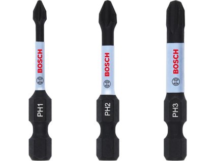 BOSCH Bit PRO PH Impact, PH1 × 55, PH2 × 55, PH3 × 55 mm, 3 ks (2.608.522.491)