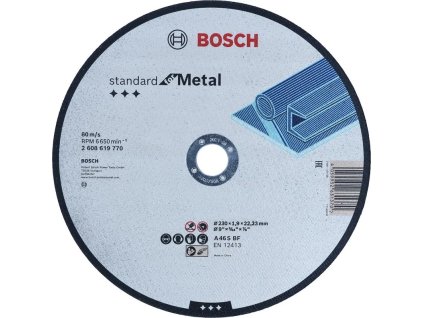 BOSCH Rovný řezací kotouč Standard for Metal 230 mm, 22,23 mm (2.608.619.770)