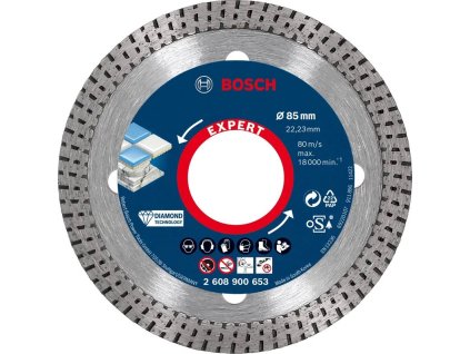 BOSCH Diamantový řezný kotouč EXPERT HardCeramic 85 × 22,23 × 1,6 × 7 mm (2.608.900.653)
