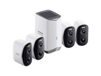 Venkovní kamera Baseus Security N1 Plus 2K (sada 4ks+centrální stanice) bílá