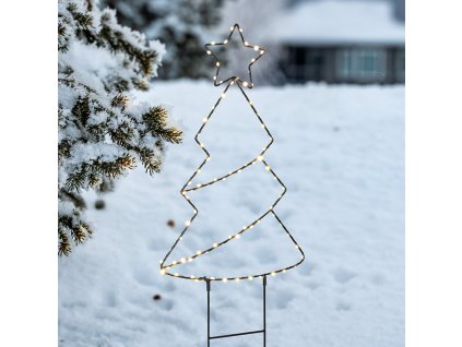 Solight LED venkovní dekorace vánoční stromeček, 85x LED, časovač, 68cm, 3x AA