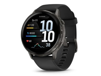 Venu® 4 - 45 mmSlate a Černý silikonový řemínek