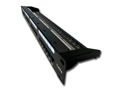 DATACOM Patch panel 19" UTP 24 port CAT5E DUAL 1U BK (4x6p) VL