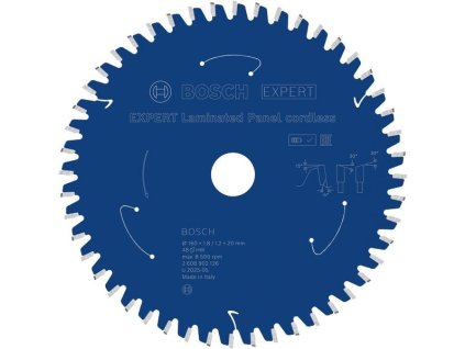 BOSCH Pilový kotouč EXPERT Laminated Panel cordless, 160 × 1,8/1,2 × 20 mm, T48 (2.608.902.126)