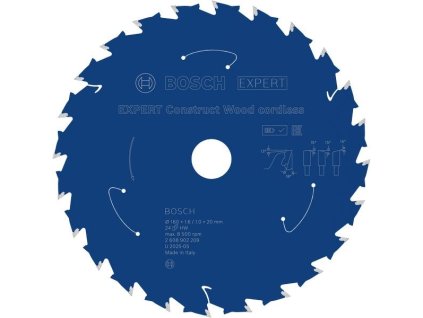 BOSCH Pilový kotouč EXPERT Construct Wood cordless, 160 × 1,6/1 × 20 mm, T24 (2.608.902.209)