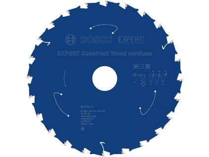 BOSCH Pilový kotouč EXPERT Construct Wood cordless, 190 × 1,6/1 × 30 mm, T24 (2.608.902.211)