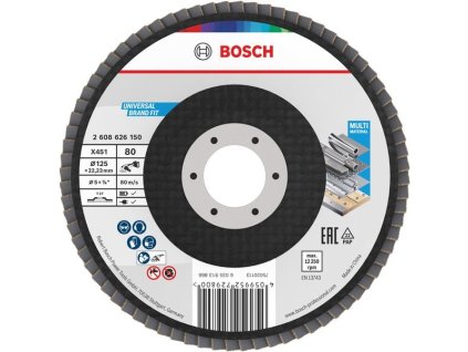 BOSCH Lamelový brusný kotouč X451, 125 × 22,23 mm, G80, T27 (2.608.626.150)