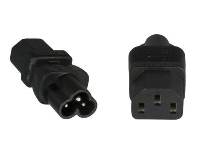 Adaptér IEC C13 samica na IEC C6 samec "trojlístok" napätie 230V, 2,5A