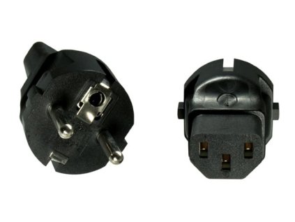 Adaptér CEE 7/7 samec na IEC C13 samica, napätie 230V, 10A