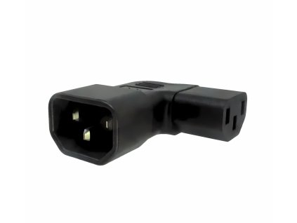 Uhlový adaptér IEC C13 samica na IEC C14 samec, napätie 230 V, max. prúd 10 A