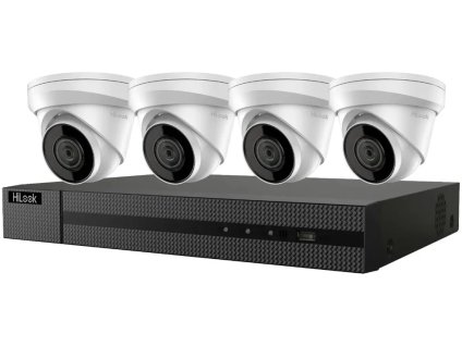 HiLook Powered by HIKVISION 4K PoE Turret KIT/ IK-4248TH-MH/P/ 4x IPC-T280H 2,8 mm kamery/ 1x NVR-104MH-C/4P/ 2TB HDD