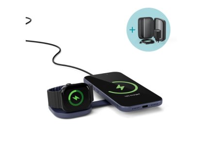 Bezdrôtová nabíjačka Epico UltraBase Qi2 25W 3v1 Fold Metal Mag+ EF35 | Deep Blue