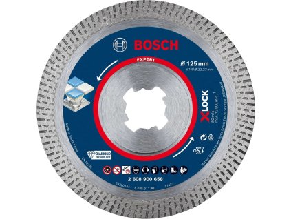 Diamantový rezný kotúč BOSCH EXPERT HardCeramic X-LOCK 125 × 22,23 × 1,4 × 10 mm