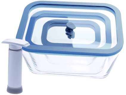 STATUS 131202 Viva 4-dielna súprava sklenených vákuových pohárov, modrá