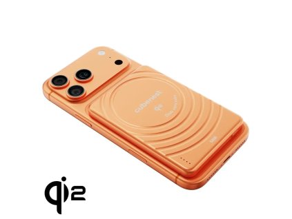 Cubenest Magnetická bezdrôtová powerbanka SlimDual 5000 mAh S1B3D - oranžová