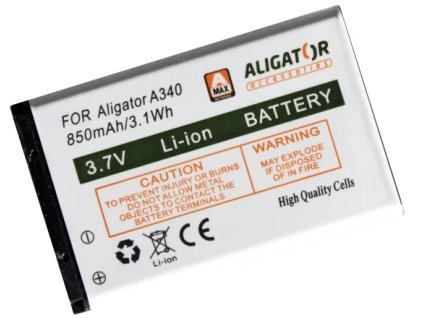 ALIGATOR batérie A340/A310/A311/A320/V600 Li-Ion 850 mAh A3400BAL