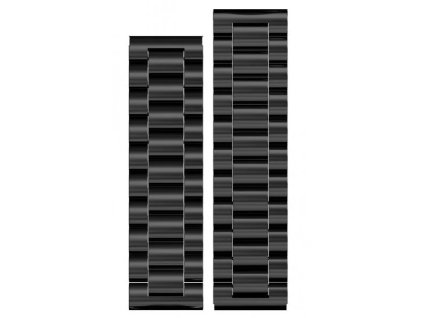 Kovový remienok z aligátora 22 mm, čierny