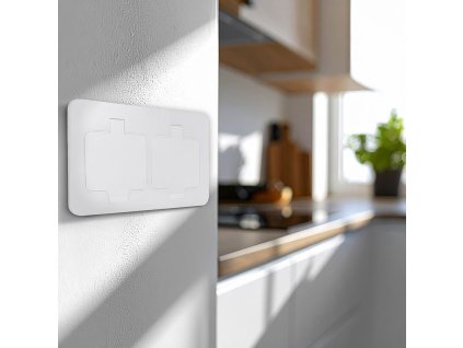 Podlahová zásuvka Solight, IP55, matná biela, obdĺžnikový uzáver