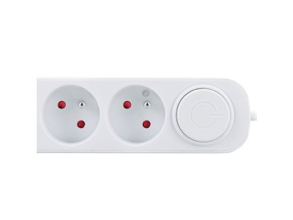 Solight predlžovací kábel 3 zásuvky, USB A+C 20W PD, 2 m, 3 x 1 mm2, biely, vypínač