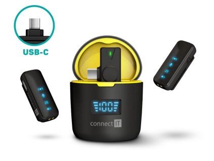 connect it wireless mikrofon clipmic pro usb c set cerny ien576488