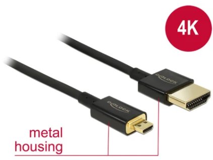 497730 delock kabel high speed hdmi s ethernetom hdmi a samec hdmi micro d samec 3d 4k 1 m slim premium 84781
