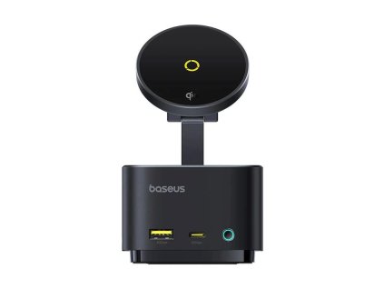 624230 dokovacia stanica 7 v 1 baseus magpro 100w 15w qi2 2xusb c 2xusb 1xhdmi slot sd microsd cierna