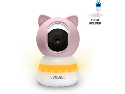 630512 evolveo baby monitor lux inteligentna 360 video pestunka s nocnym videnim detekciou placu a pohybu ruzova