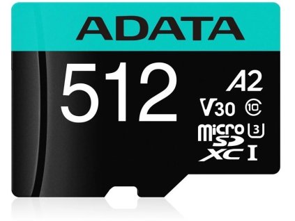 524549 adata premier pro microsdxc 512gb class 10 uhs i u3 100 80mb s sd adapter ausdx512gui3v30sa2 ra1