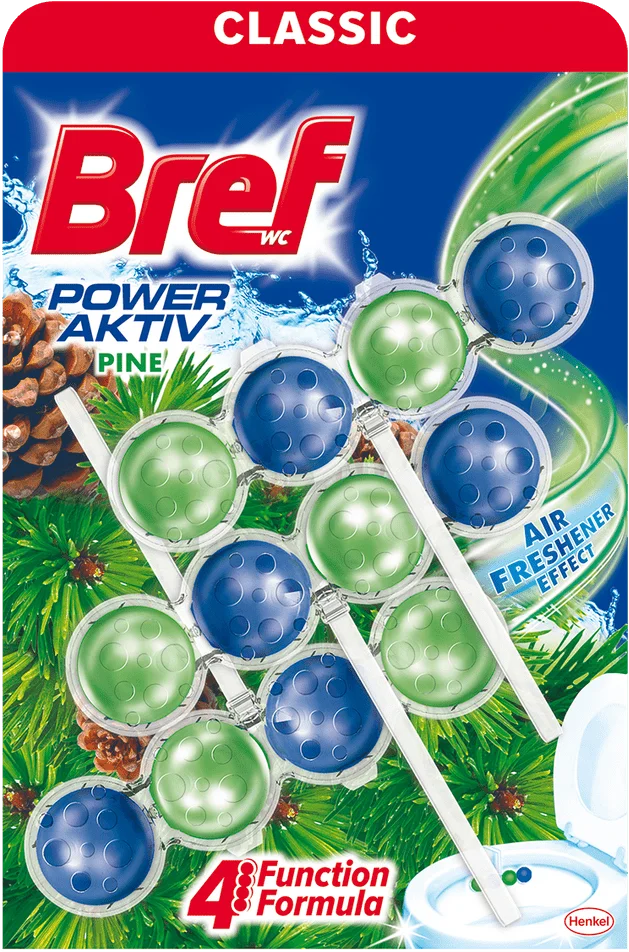 Bref WC blok Power Aktiv Pine 3x50g