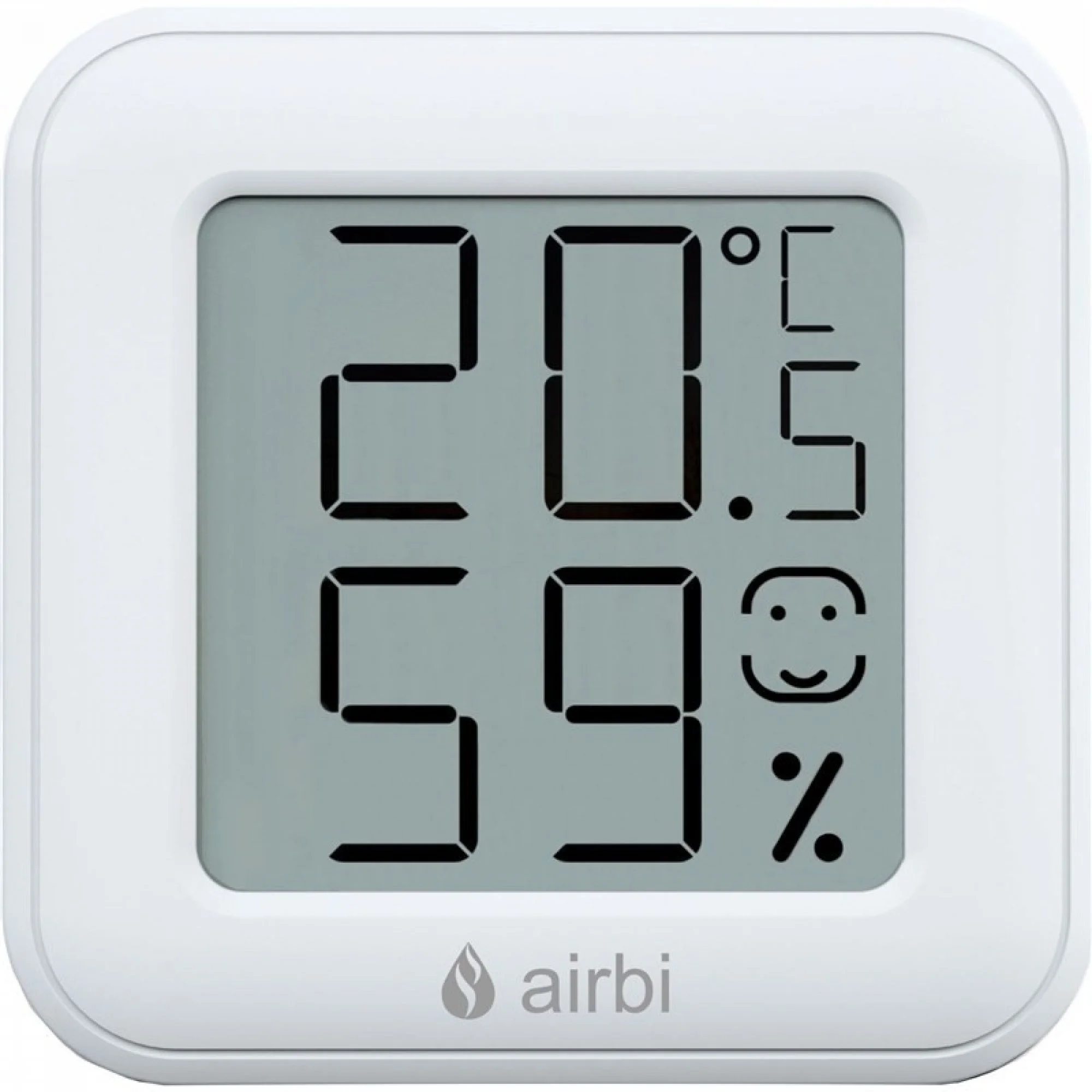 Airbi izbový teplomer a vlhkomer SMILE - biely