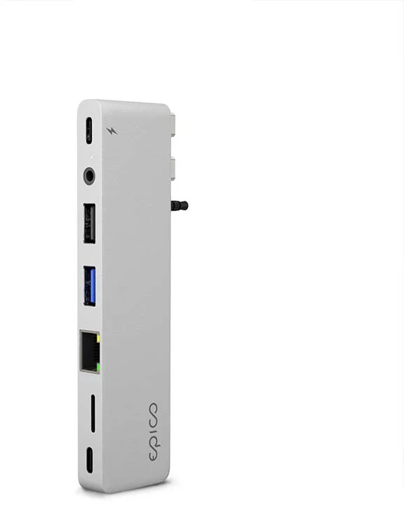 Epico Hub Pro III s USB-C pre notebooky a tablety - strieborný